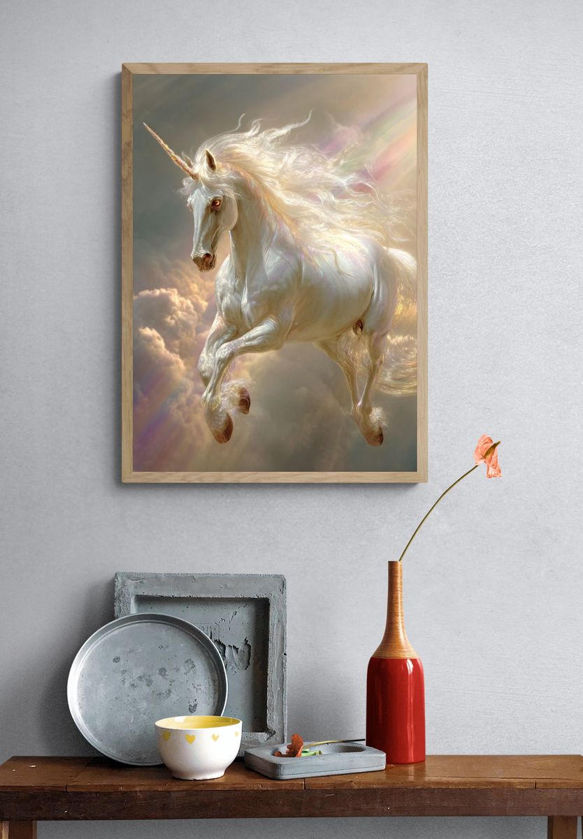 Majestic Unicorn — Fantasy Print. — room view 3