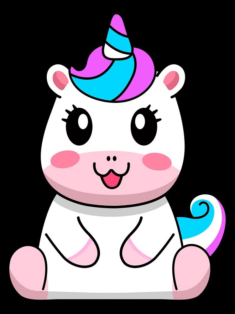 Cute Unicorn Illustration Poster. poster detail