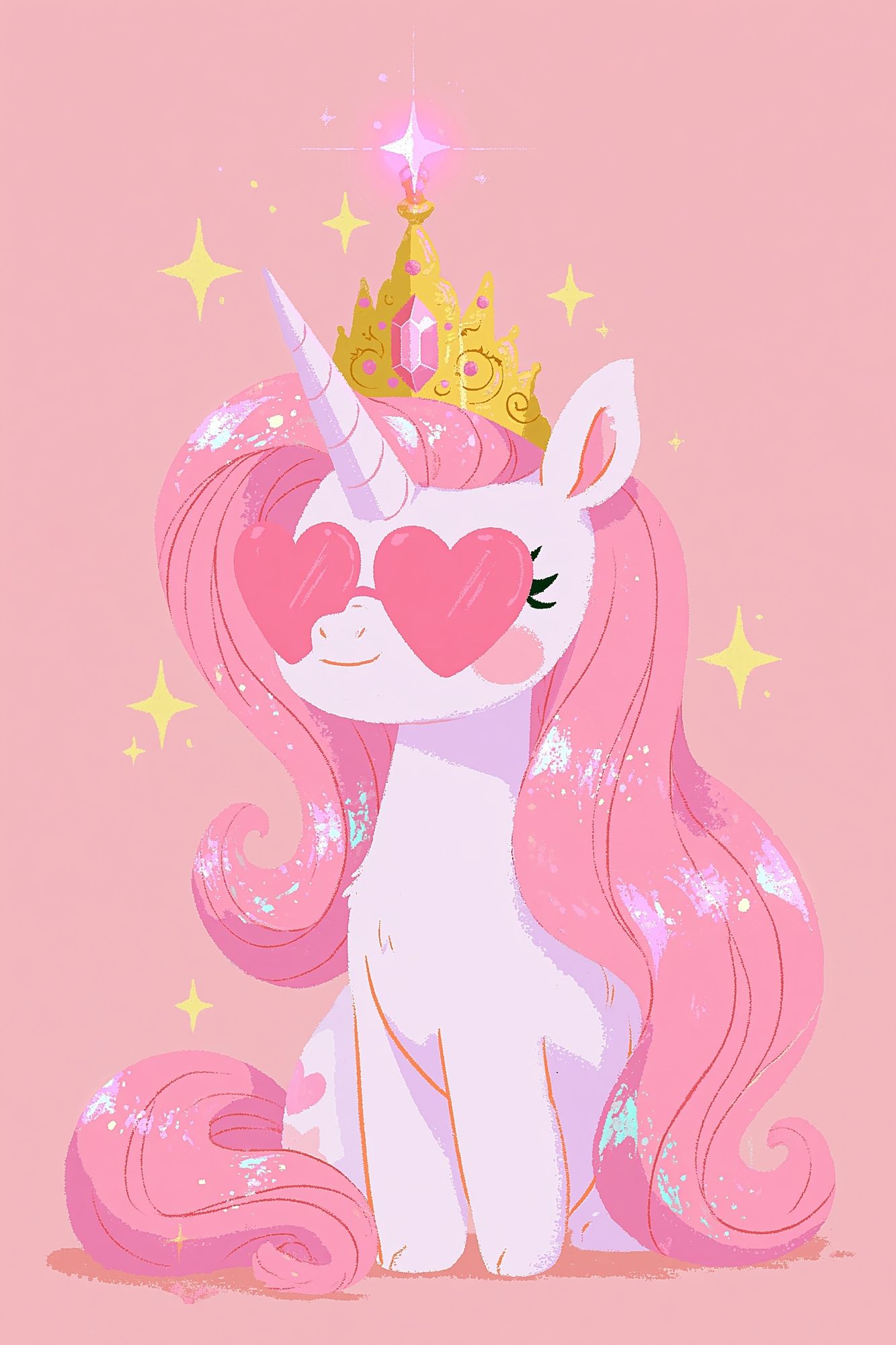 Pink Unicorn Princess Poster. poster detail