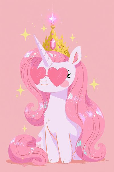 Pink Unicorn Princess Poster. poster
