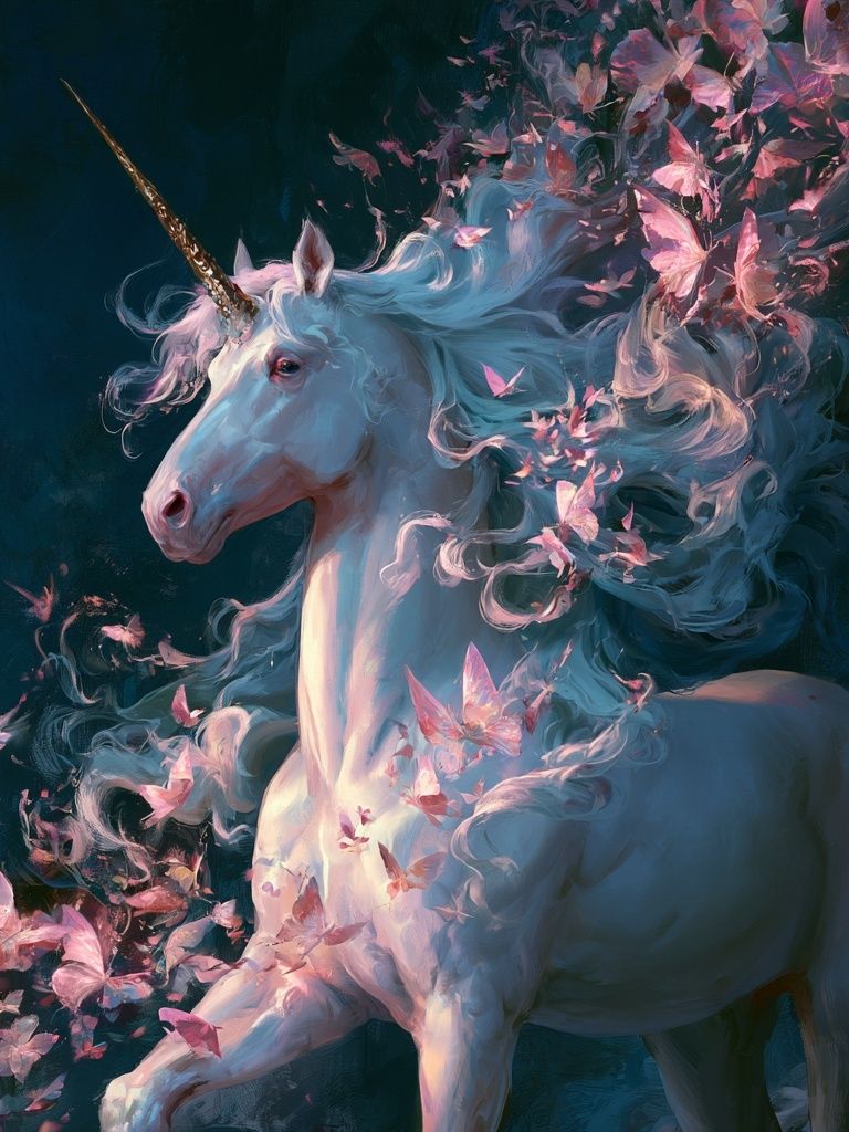 Enchanted Unicorn Digital Art Print. poster — illustration art