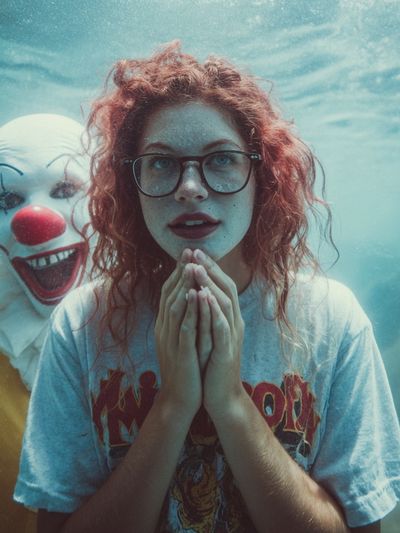 Underwater Clown Encounter — Photography Print. poster print