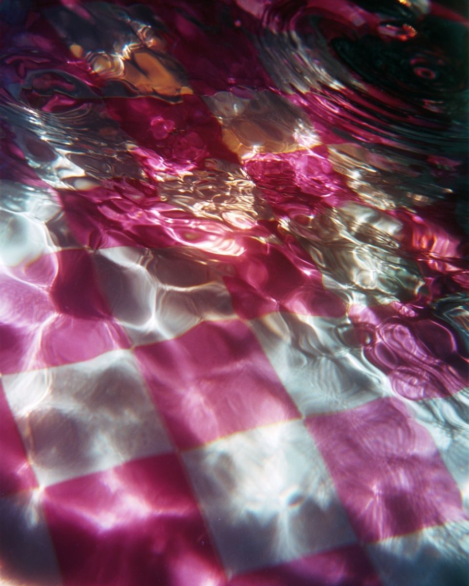 Underwater Pink Checkered Pattern Poster. poster — nature art