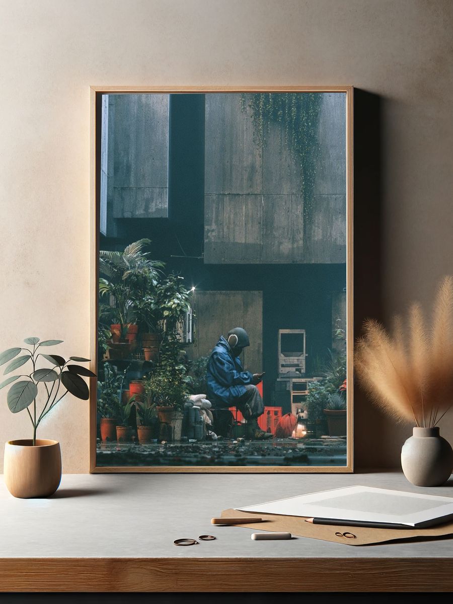 Urban Rain Garden Photography Poster. — room view 2