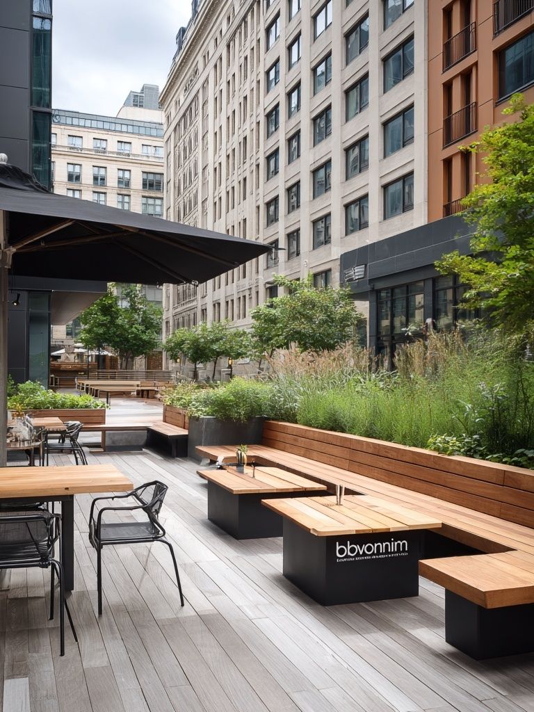 Urban Courtyard Terrace Photography Poster.