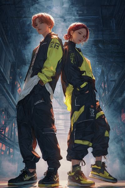 Urban Streetwear Duo — Digital Art Print. poster print