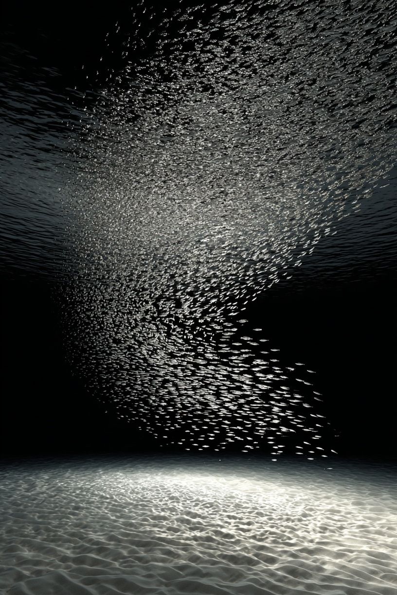 Underwater School of Fish — Photography Print. poster — photography art