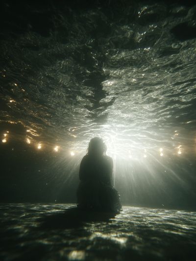 Underwater Silhouette Photography Poster. poster