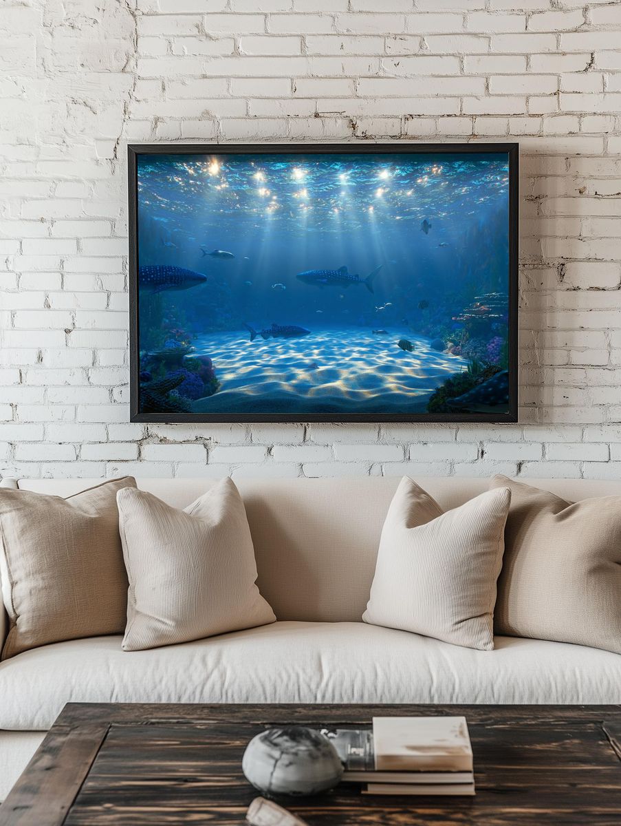 Underwater Reef Scene Photography Poster. room preview