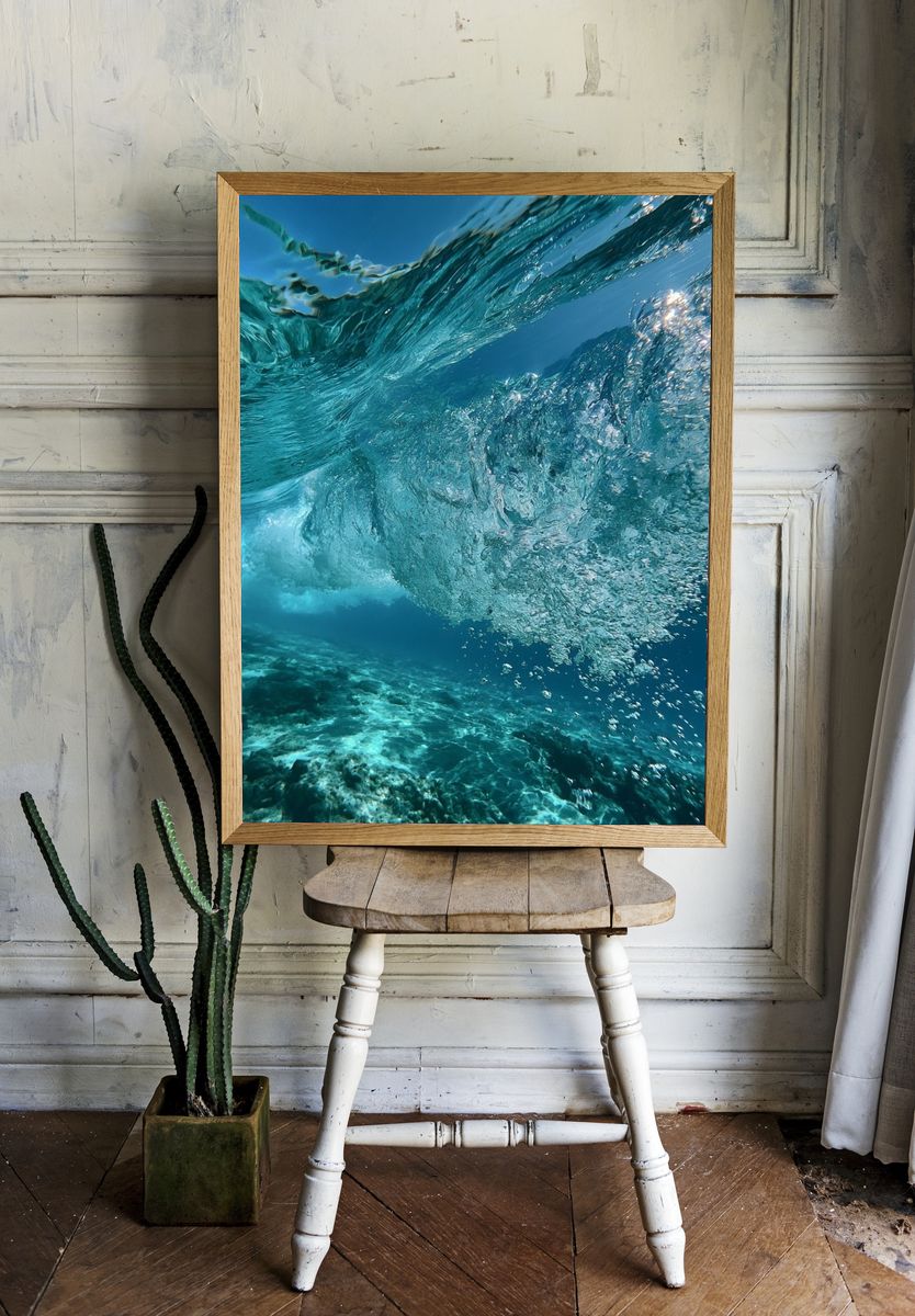 Underwater Wave Burst Photography Poster. room preview