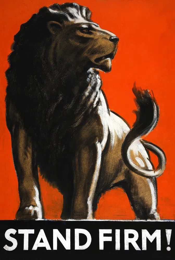Stand Firm Lion Vintage Poster. poster — vintage art