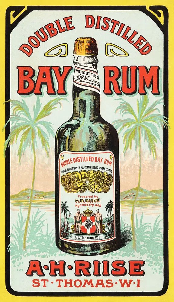 Double distilled bay rum (1870–1900). poster — vintage art