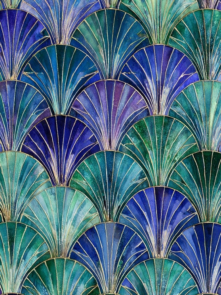 Art Deco Fan Pattern Print. poster — vintage art