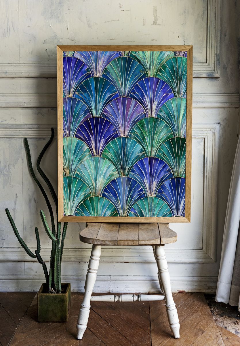 Art Deco Fan Pattern Print. — room view 1