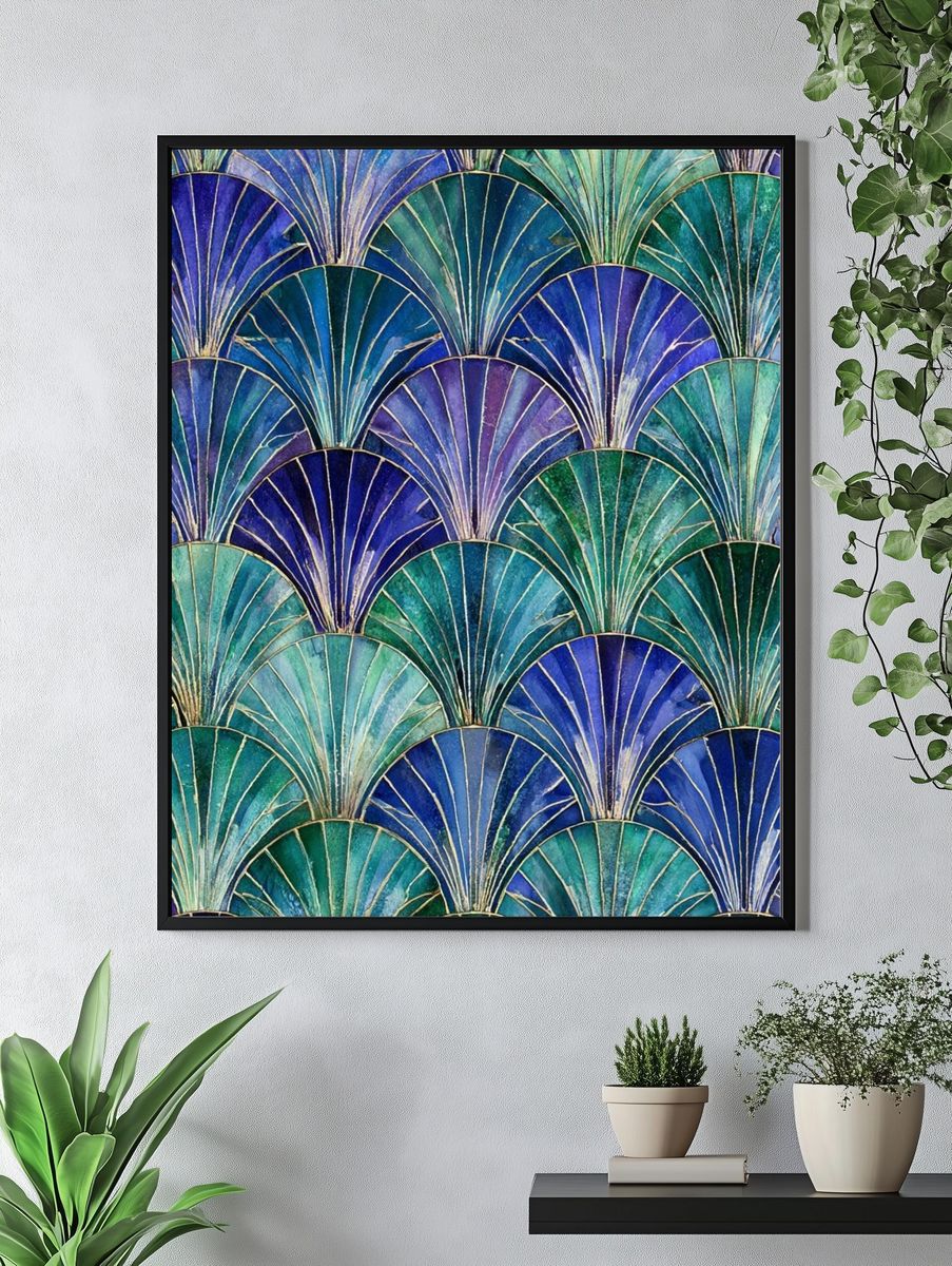 Art Deco Fan Pattern Print. — room view 4