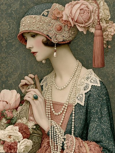 Art Deco Lady Portrait Poster.