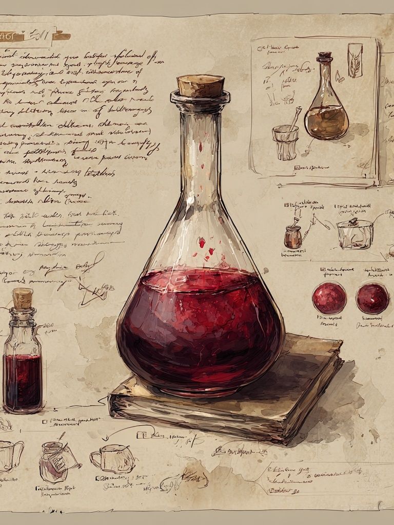 Alchemy Flask Watercolor Poster. poster detail