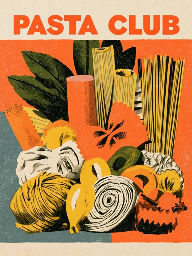 Pasta Club Vintage Poster. poster — vintage art