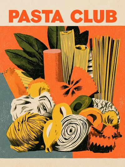 Pasta Club Vintage Poster.