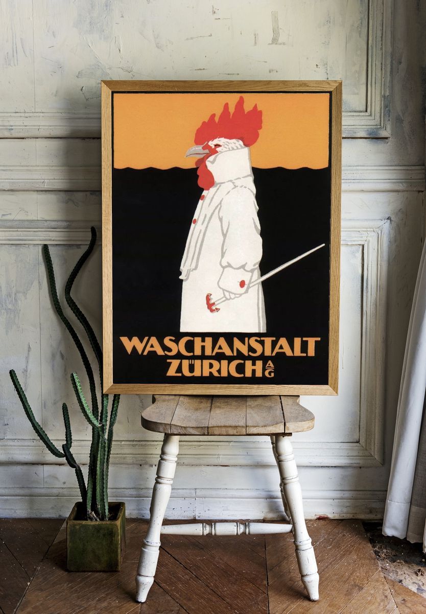 Waschanstalt Zurich (1905), vintage advertising. — room view 1