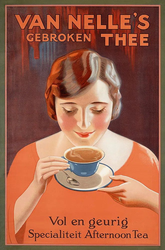 Van Nelle's Afternoon Tea Vintage Poster. poster — vintage art