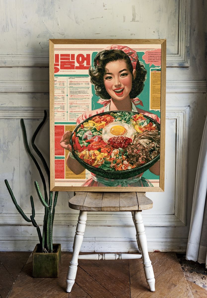 Korean Food Vintage Advertising Poster. — room view 1