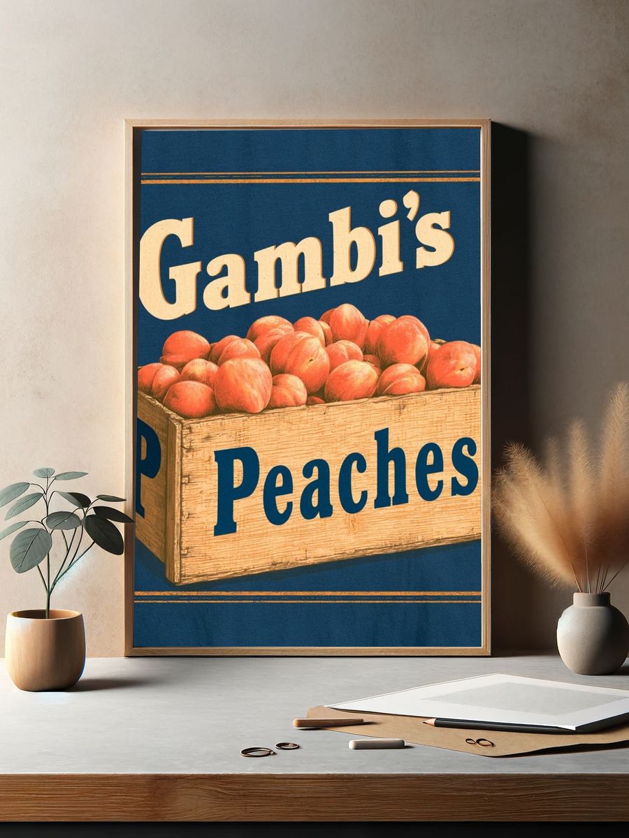 Gambi's Peaches Vintage Poster. — room view 2