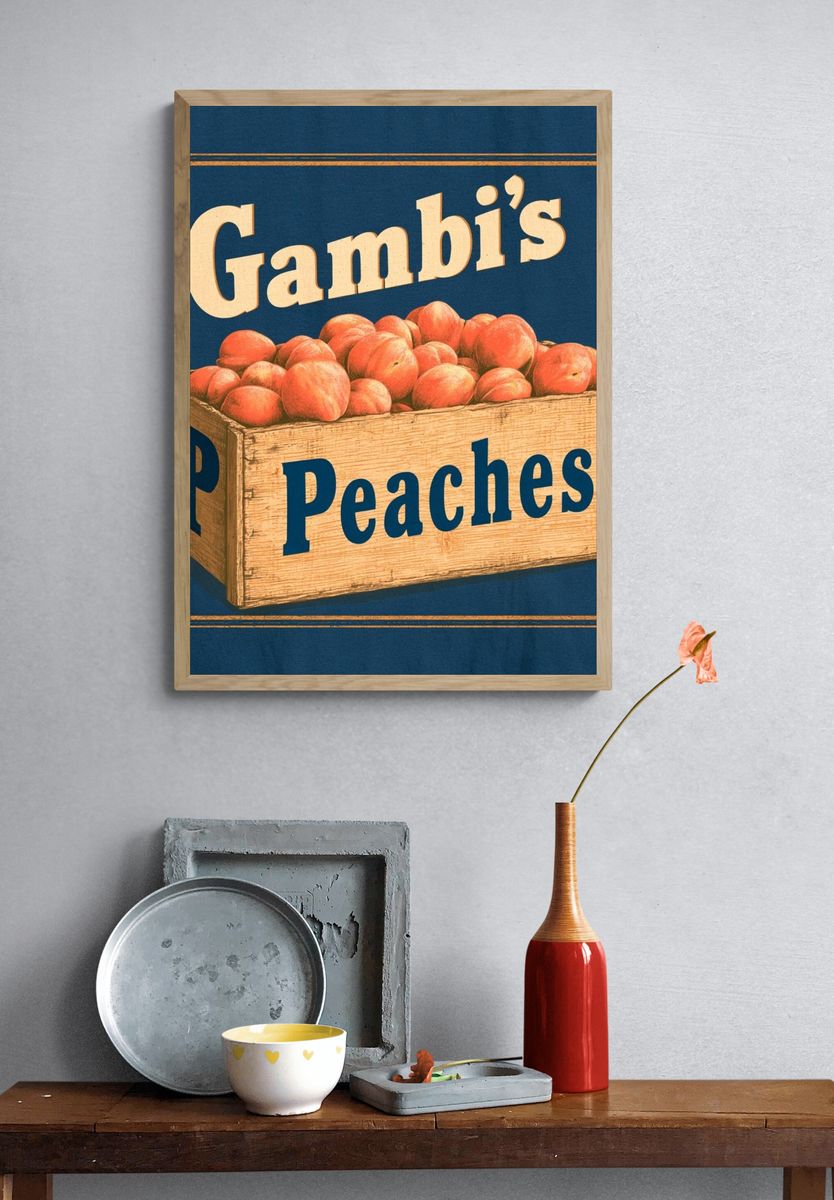 Gambi's Peaches Vintage Poster. — room view 3