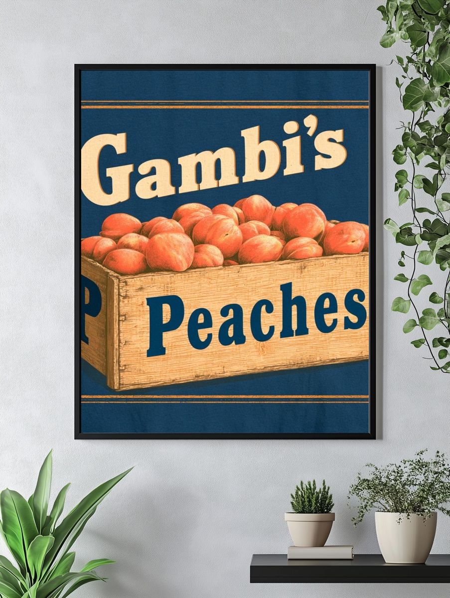Gambi's Peaches Vintage Poster. — room view 4