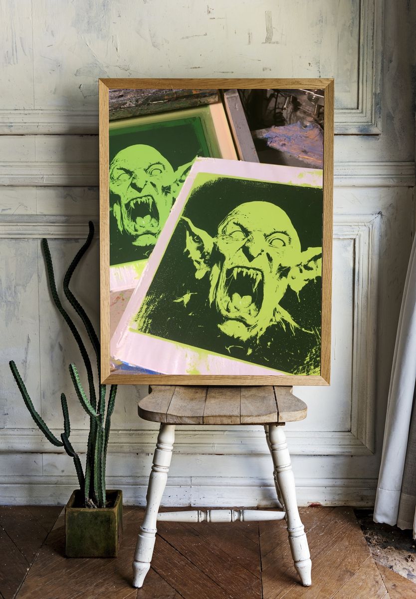 Vampire Scream Horror Print. room preview