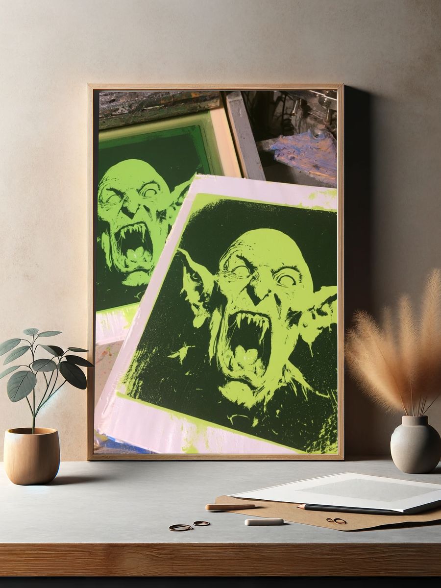 Vampire Scream Horror Print. — room view 2