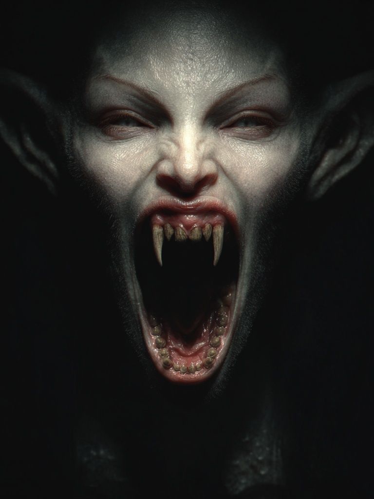 Vampire Scream Horror Print.