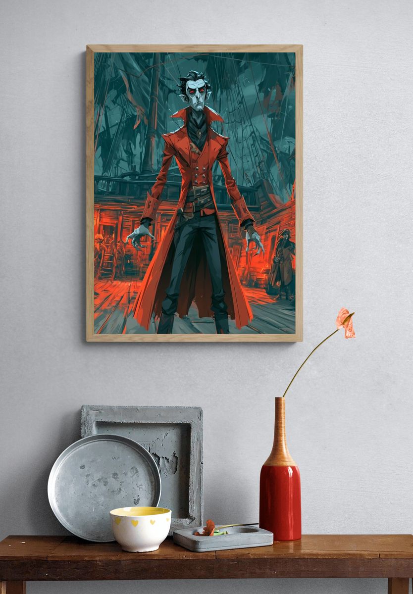 Vampire Captain Digital Art Poster. — room view 3