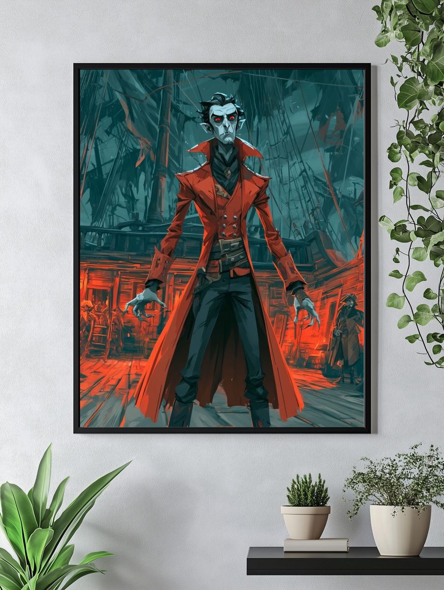 Vampire Captain Digital Art Poster. — room view 4