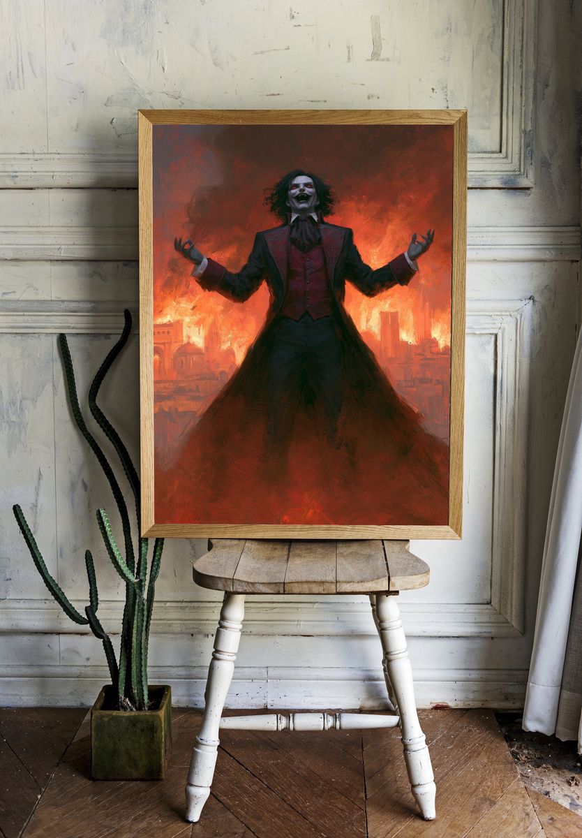 Vampire Lord Gothic Illustration Poster. room preview
