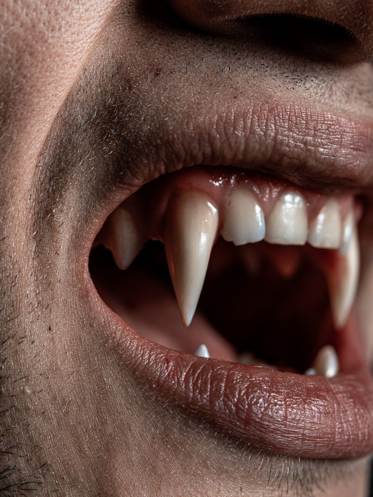 Vampire Fangs Portrait Print. poster — photography art