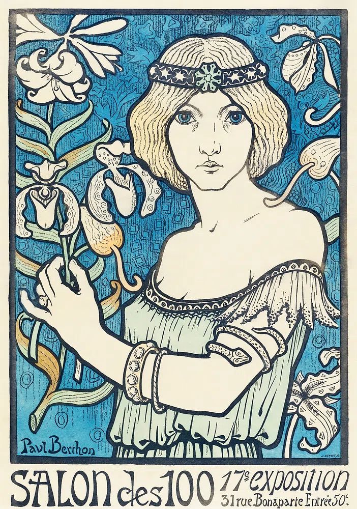 Salon des 100 Art Nouveau Poster.