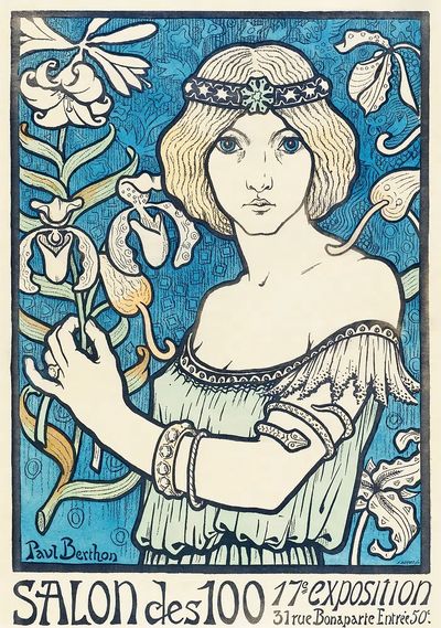 Salon des 100 Art Nouveau Poster. poster print