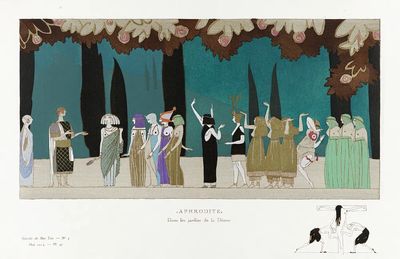 Aphrodite–In gardens Goddess (1914) fashion.