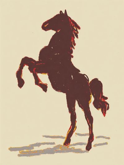 Rearing Horse Vintage Print. poster