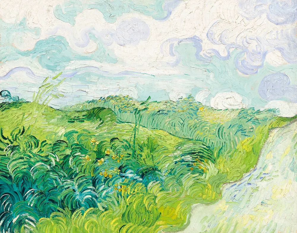Green Wheat Fields, Auvers (1890). poster detail