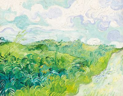 Green Wheat Fields, Auvers (1890). poster print