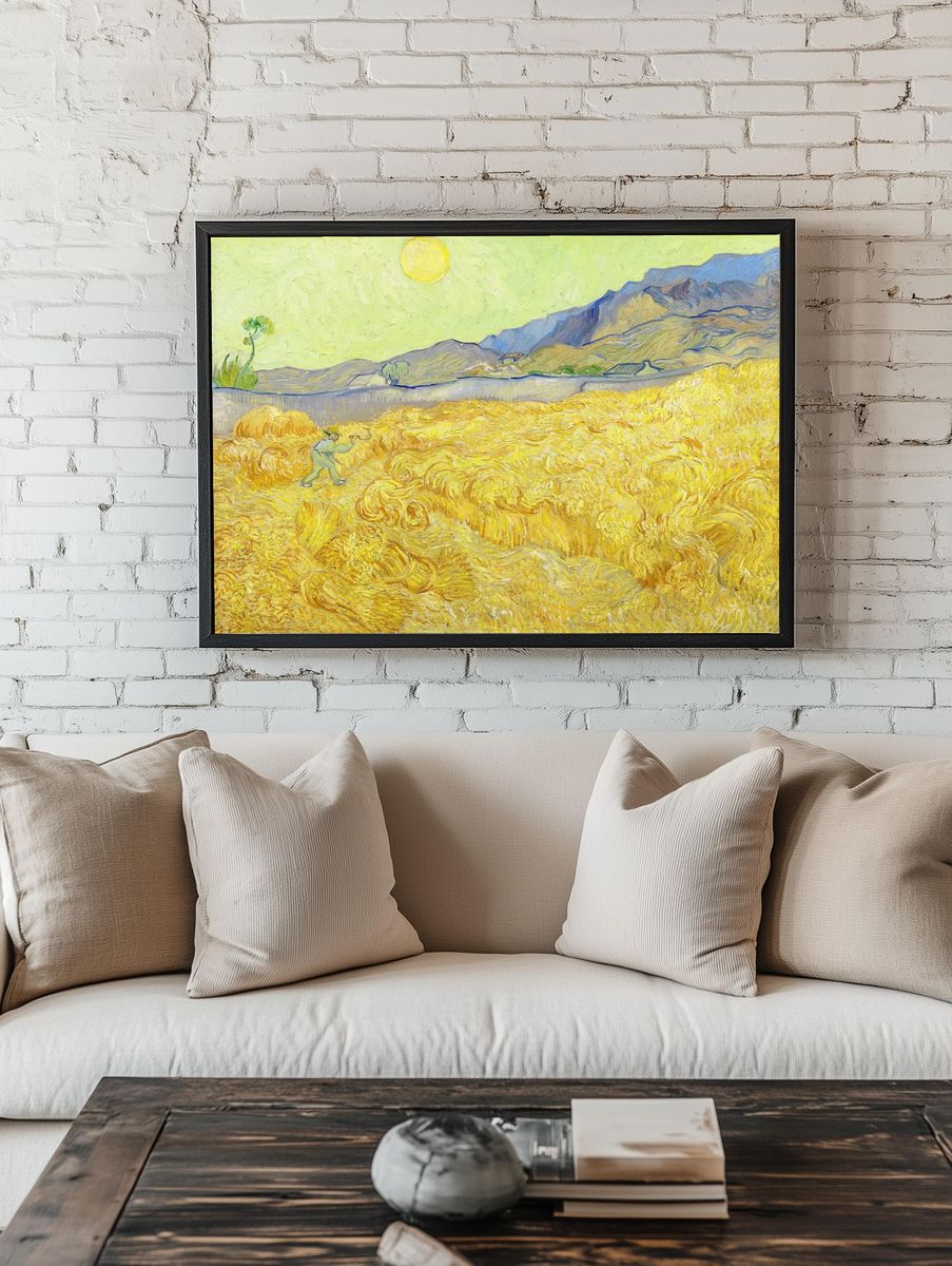 Van Gogh's Wheatfield reaper (1889). room preview