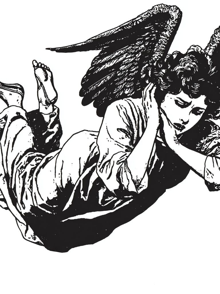 Sleeping Angel — Vintage Print. poster — vintage art