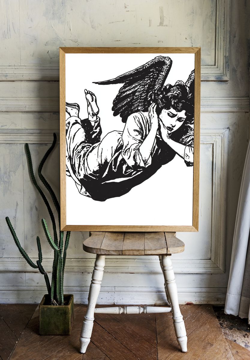 Sleeping Angel — Vintage Print room preview