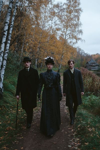 Victorian Walk in Autumn Photography Poster. poster print