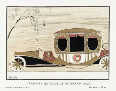 Carrosse Automobile de Grand Gala — Vintage Print. poster print