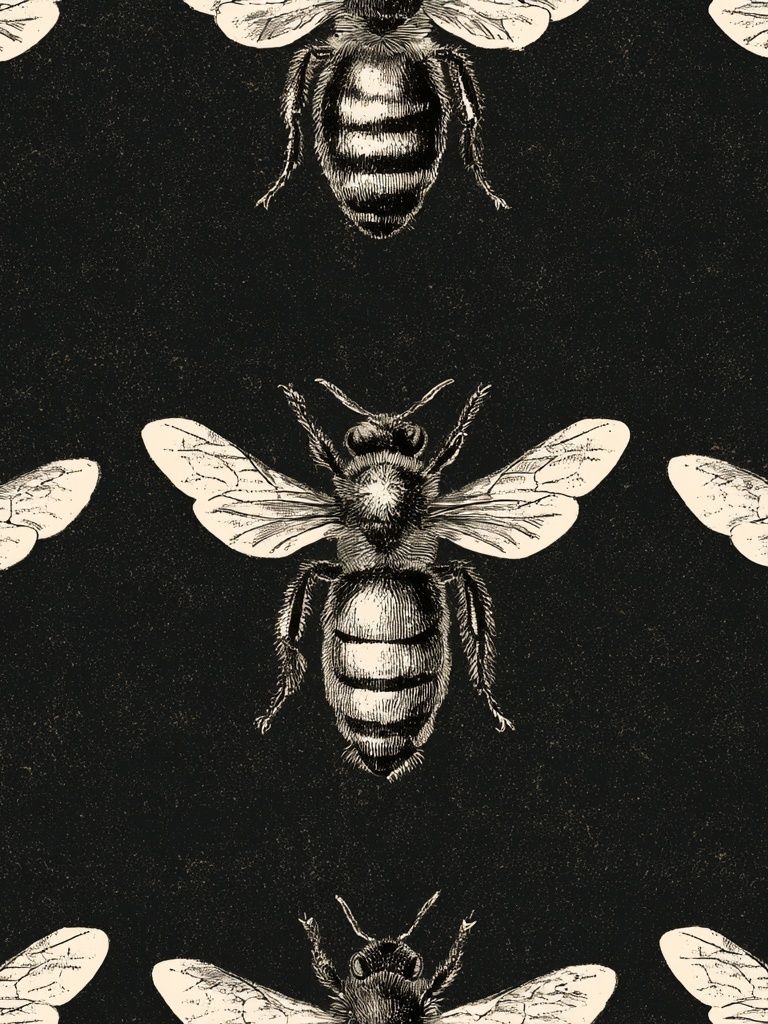 Vintage Bee Pattern Poster. poster detail