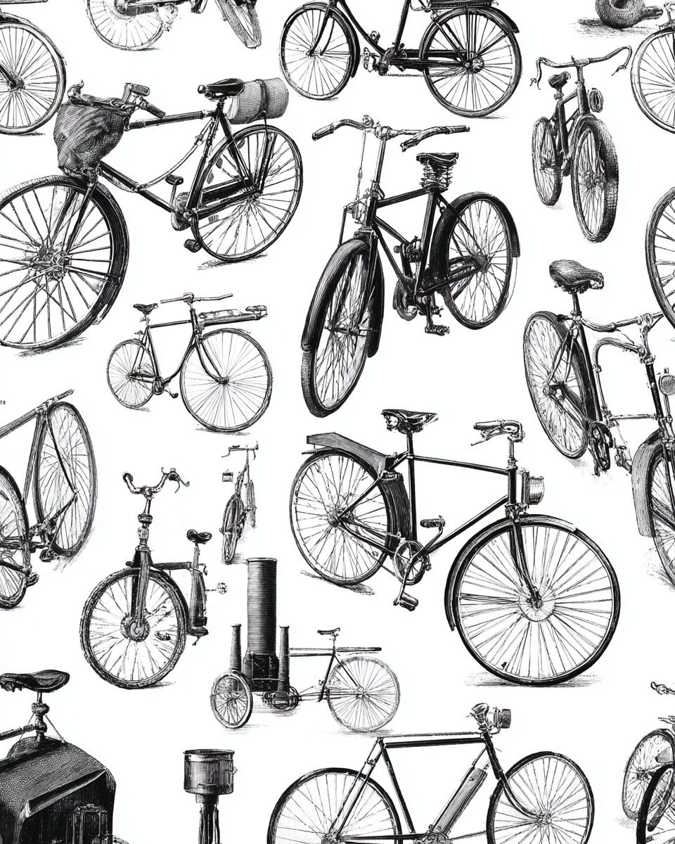 Vintage Bicycle Illustration Poster. poster — vintage art