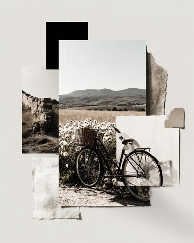 Vintage Bicycle in Nature — Minimalist Print.